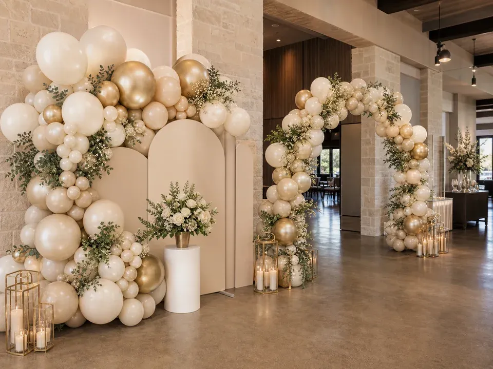 Balloon decor installation for events in Cedar Park, Texas