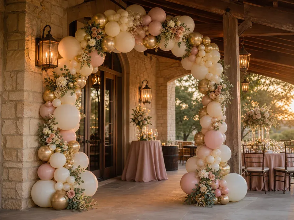 Balloon decor installation for events in Georgetown, Texas