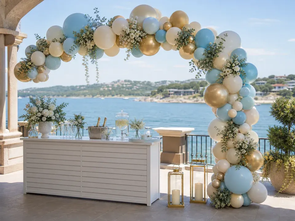 Balloon decor installation for events in Lakeway, Texas