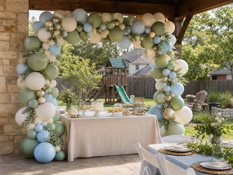 Balloon decor installation for events in Leander, Texas