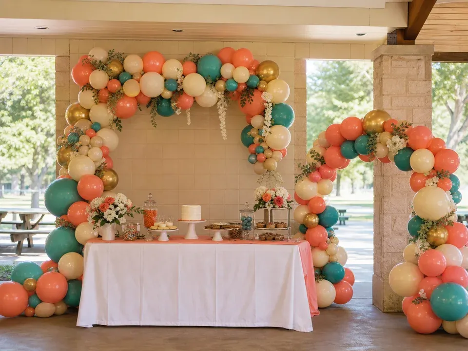 Balloon decor installation for events in Pflugerville, Texas